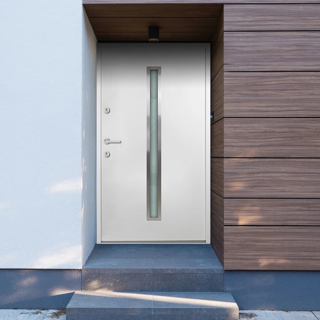 vidaXL Porta Ingresso in Alluminio Bianca 110x207,5 cm