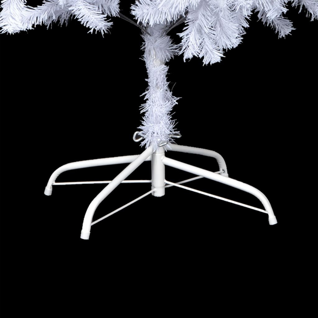 vidaXL Albero di Natale Preilluminato Palline Bianco 210 cm 910 Rami
