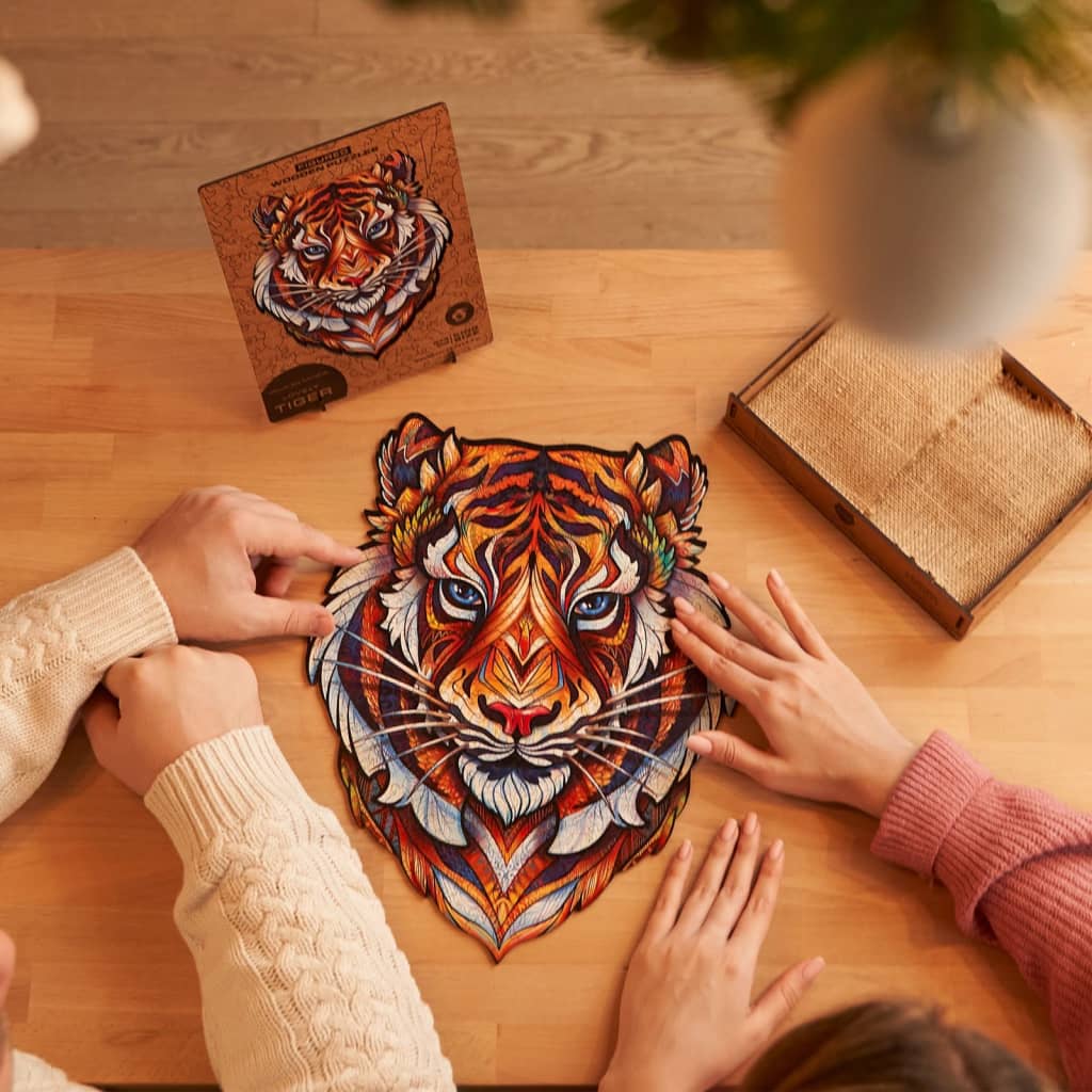 UNIDRAGON Puzzle in Legno 273 pz Lovely Tiger King Size 30x38 cm