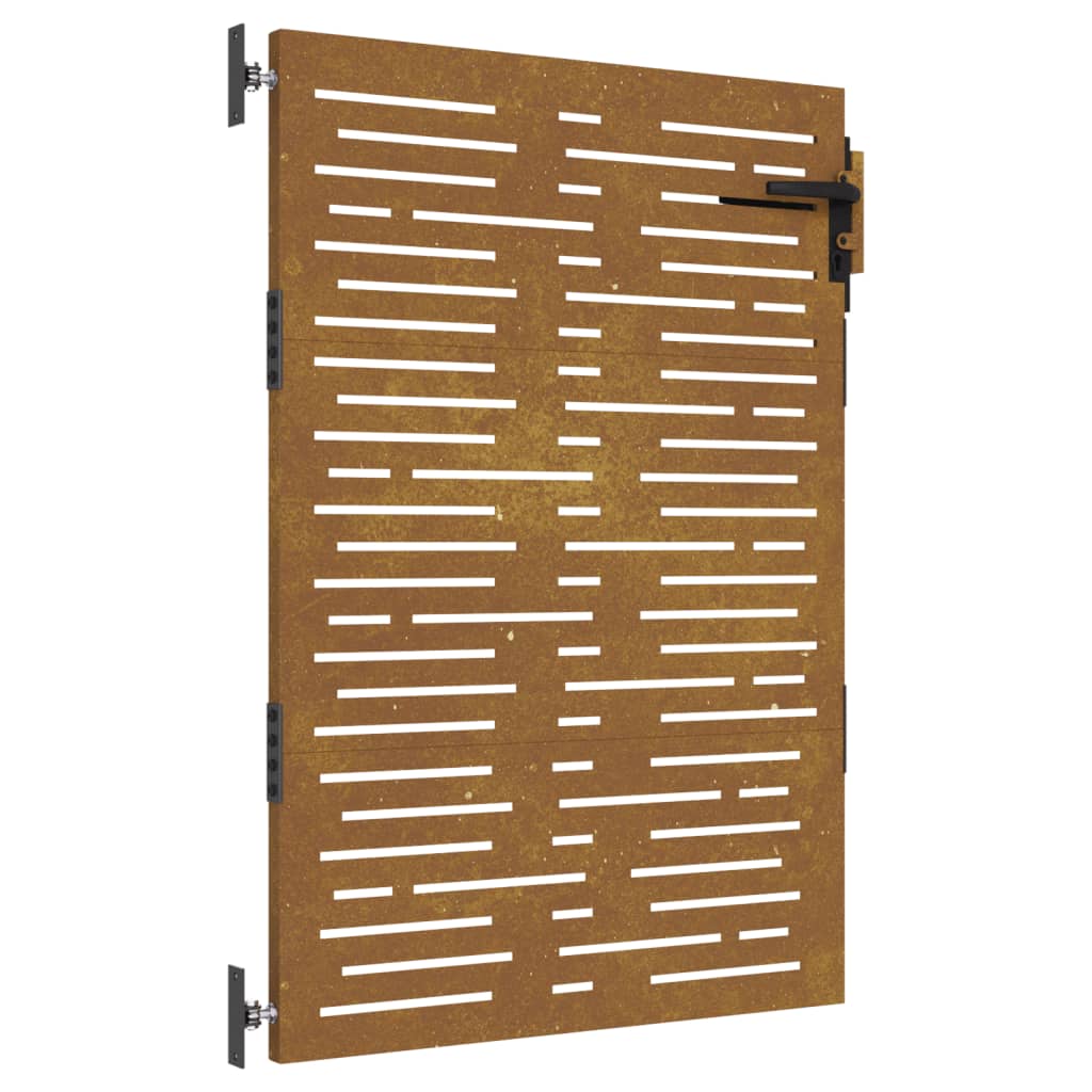 vidaXL Cancello da Giardino 85x125 cm Acciaio Corten Design Quadrato