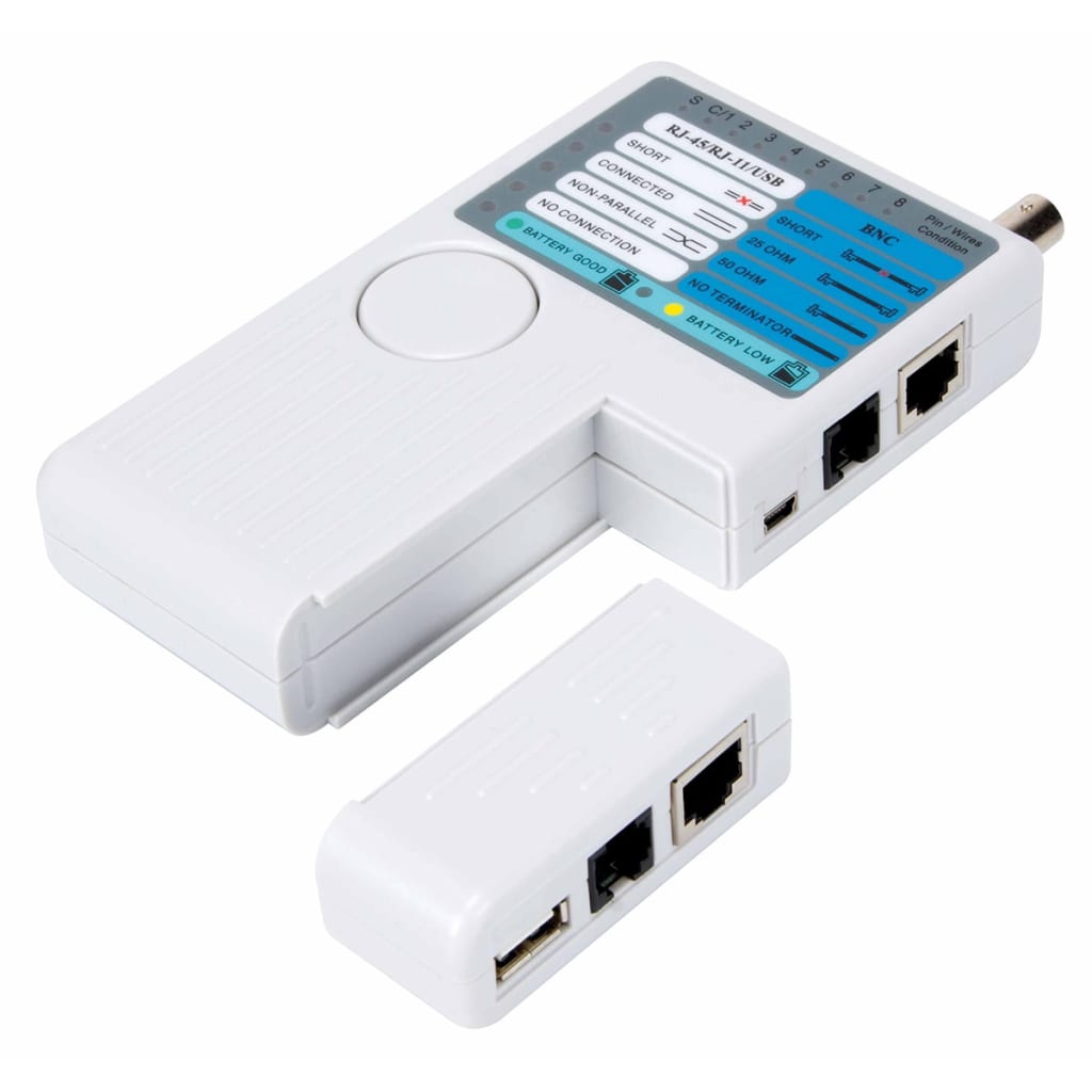 Velleman Tester 5 in 1 per USB e Cavi di Rete Bianco VTLAN7