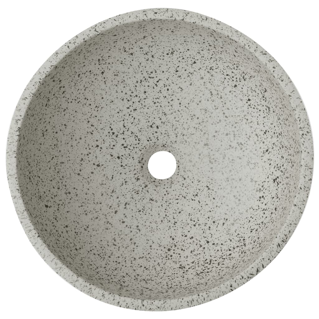vidaXL Lavabo da Appoggio Grigio Rotondo Φ41x14 cm Ceramica