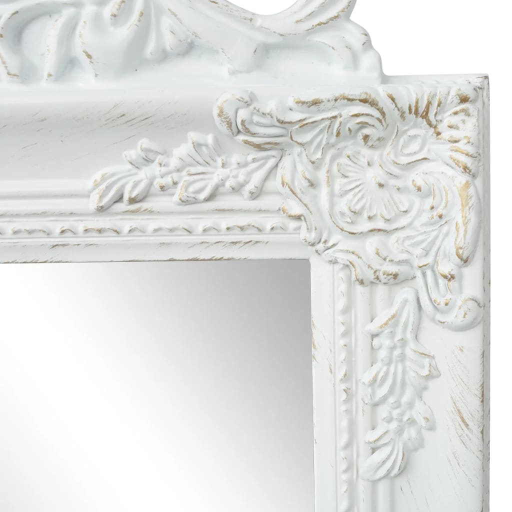 vidaXL Specchio Autoportante Stile Barocco 160x40 cm Bianco