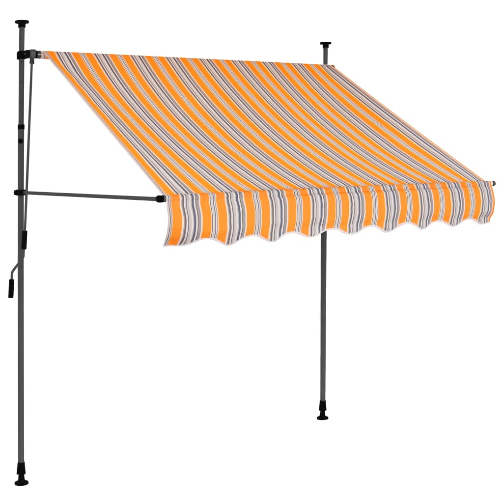 vidaXL Tenda da Sole Retrattile Manuale con LED 200 cm Gialla e Blu