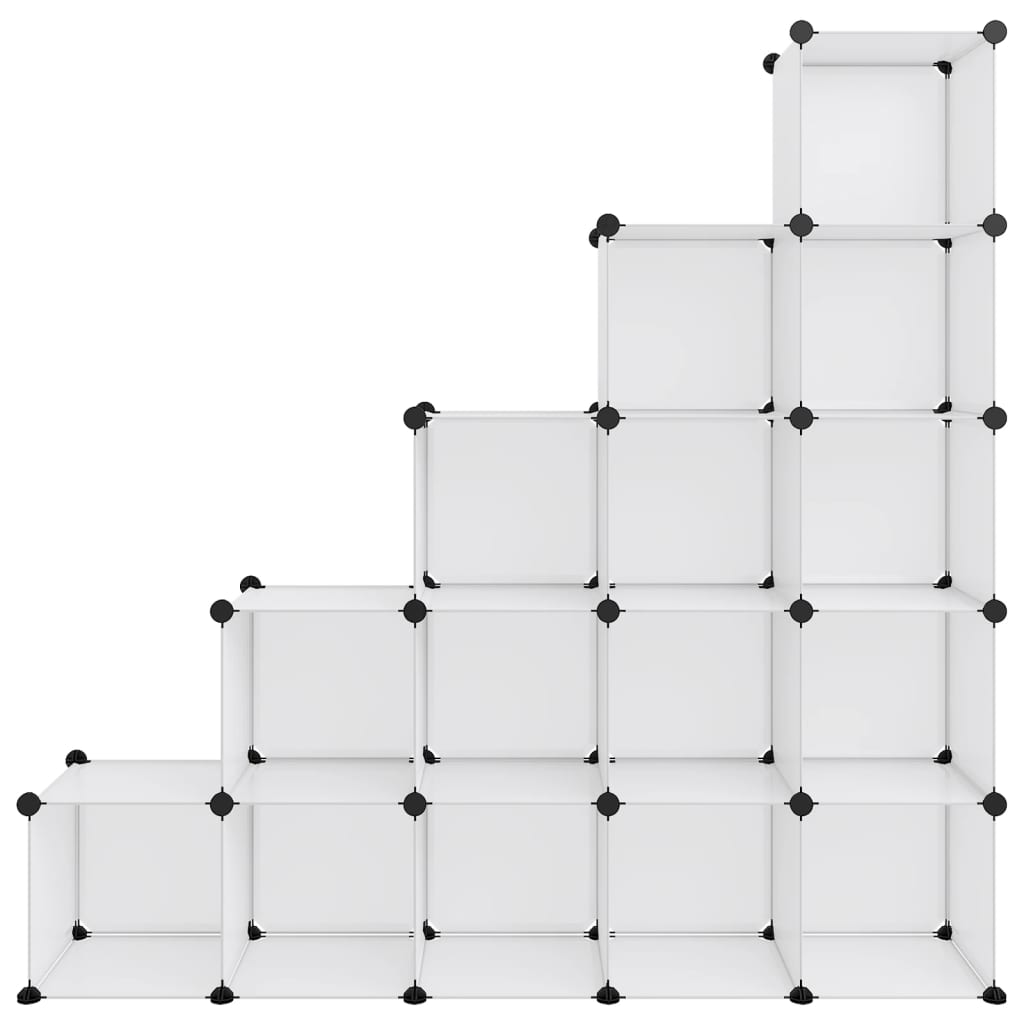 vidaXL Organizzatore Portaoggetti con 15 Cubi Trasparenti in PP