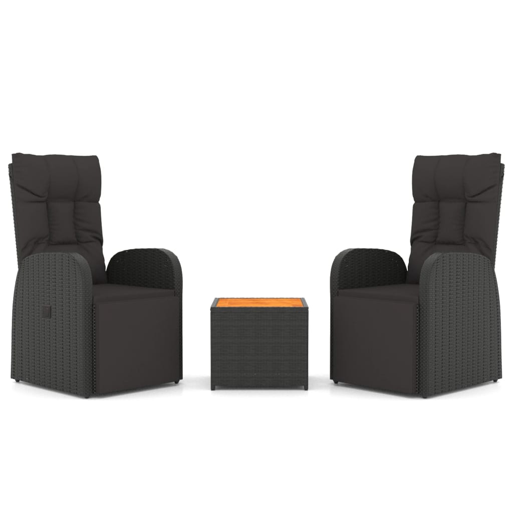 vidaXL Sedie da Giardino con Cuscini 2 pz Nere in Polyrattan