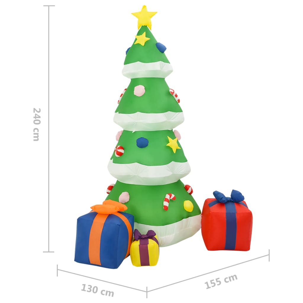 vidaXL Albero Natale Gonfiabile Decorazioni LED Interno Esterno 240 cm