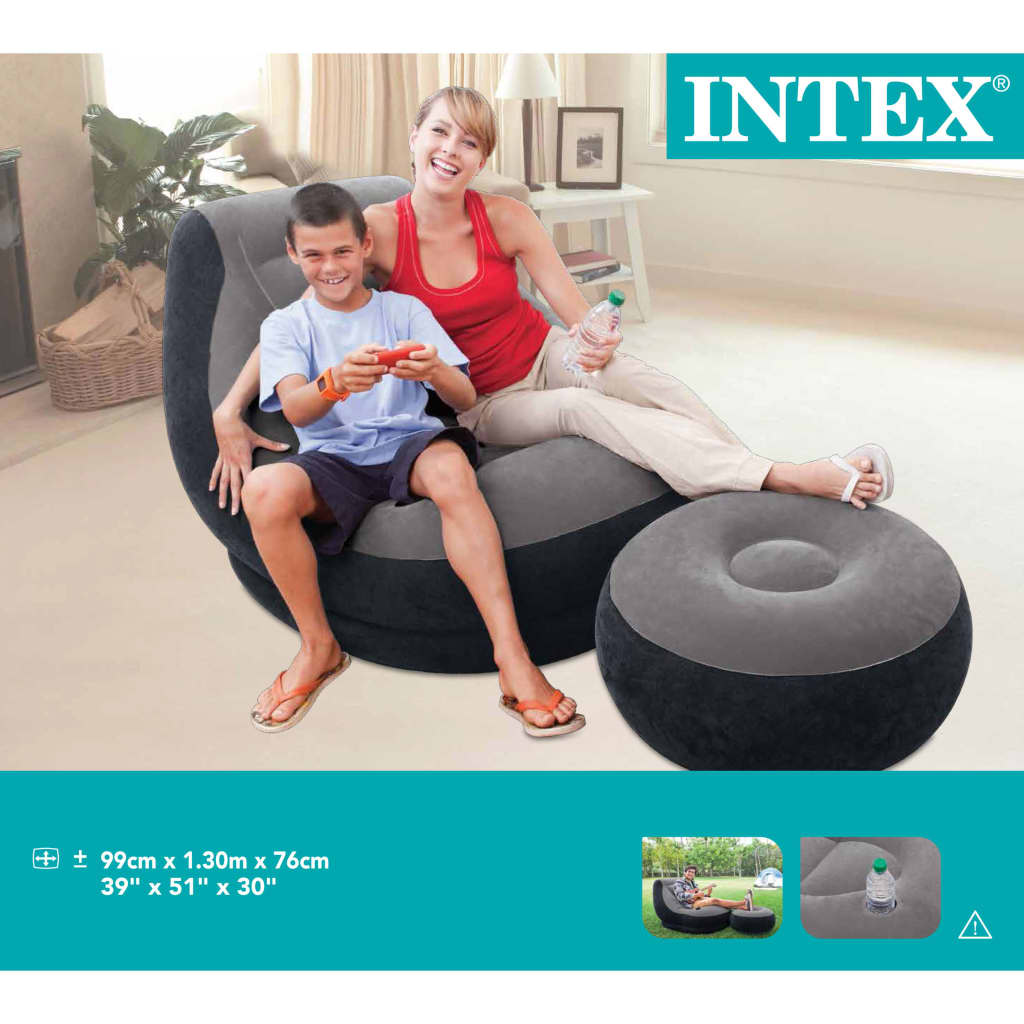 Intex Sedia Gonfiabile con Poggiapiedi Ultra Lounge Relax 68564NP