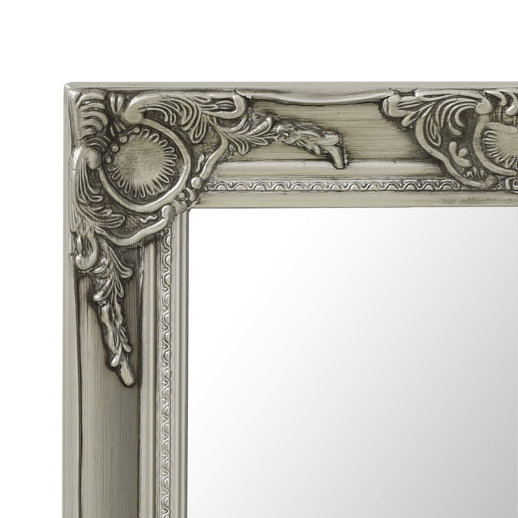 vidaXL Specchio da Parete Stile Barocco 50x80 cm Argento
