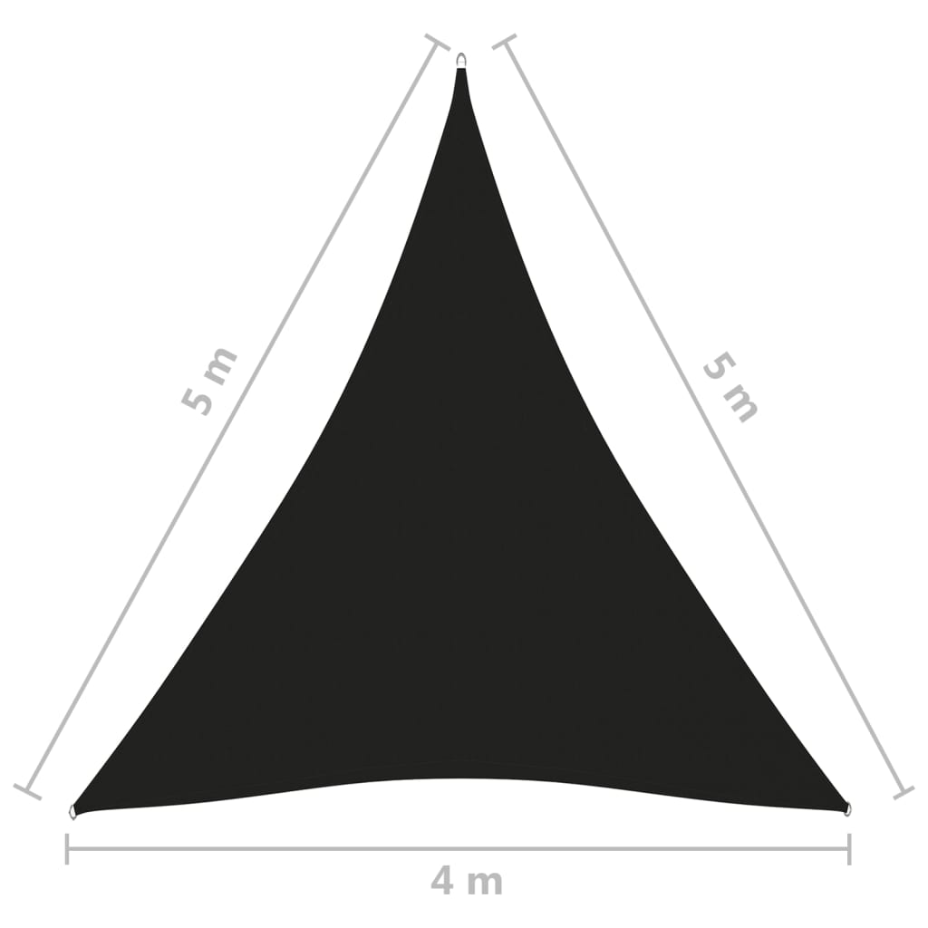 vidaXL Parasole a Vela Oxford Triangolare 4x5x5 m Nero