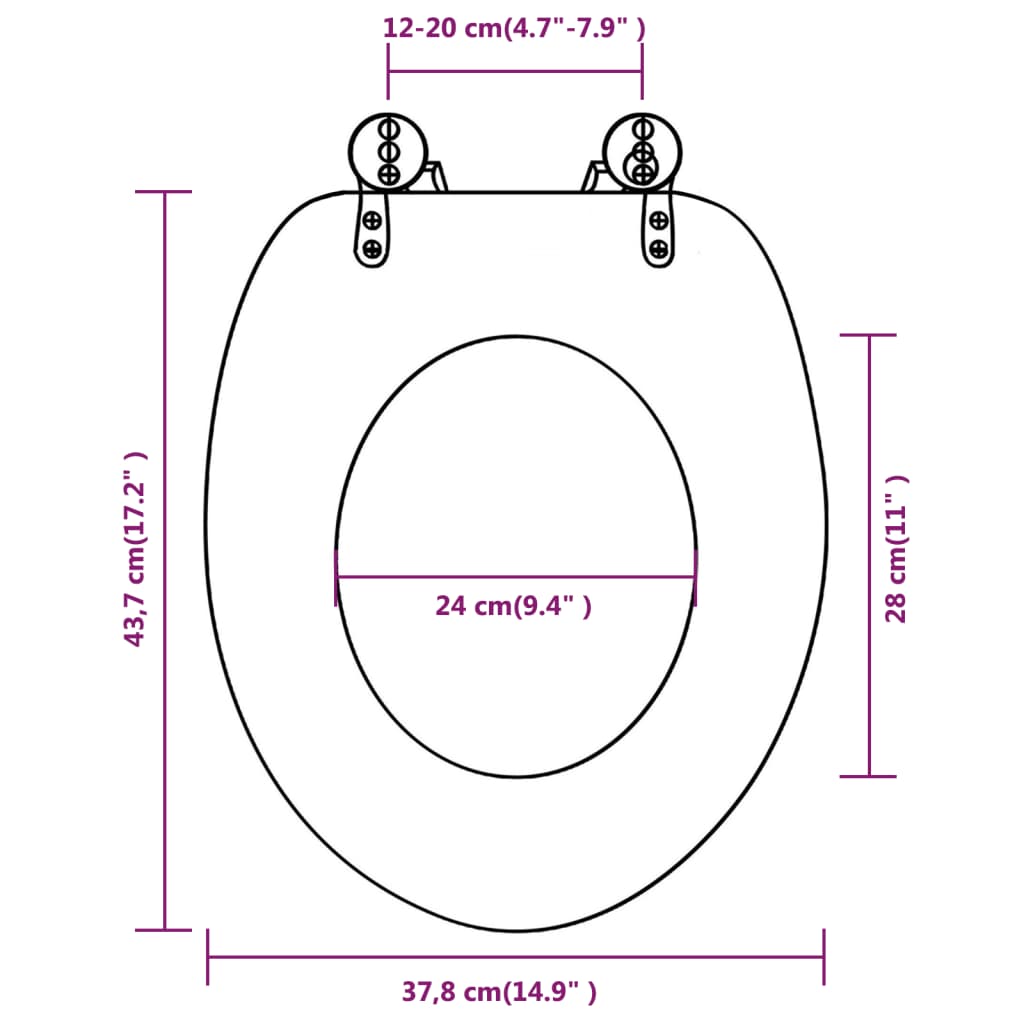 Coperchio da Toilette in MDF con Modello Legno Invecchiato