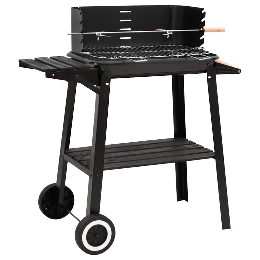VidaXL BBQ A Gas 6+1 Fornelli In Acciaio Inox, Nero, Con Termometro E Ruote – Giardino E Feste