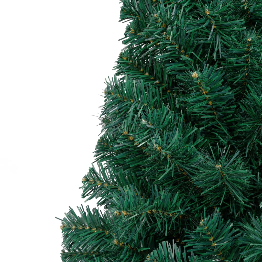 vidaXL Albero di Natale a Metà Preilluminato con Palline Verde 150 cm