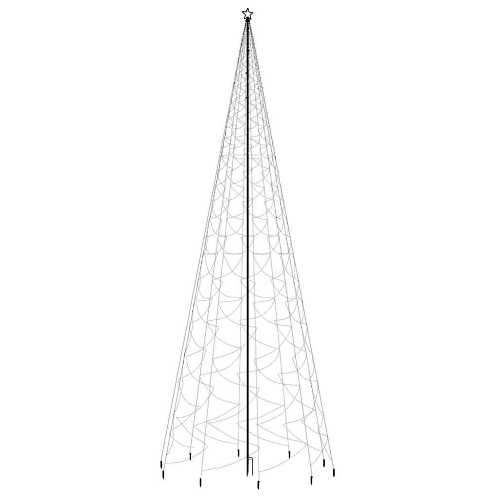 vidaXL Albero di Natale con Puntale Bianco Caldo 3000 LED 800 cm