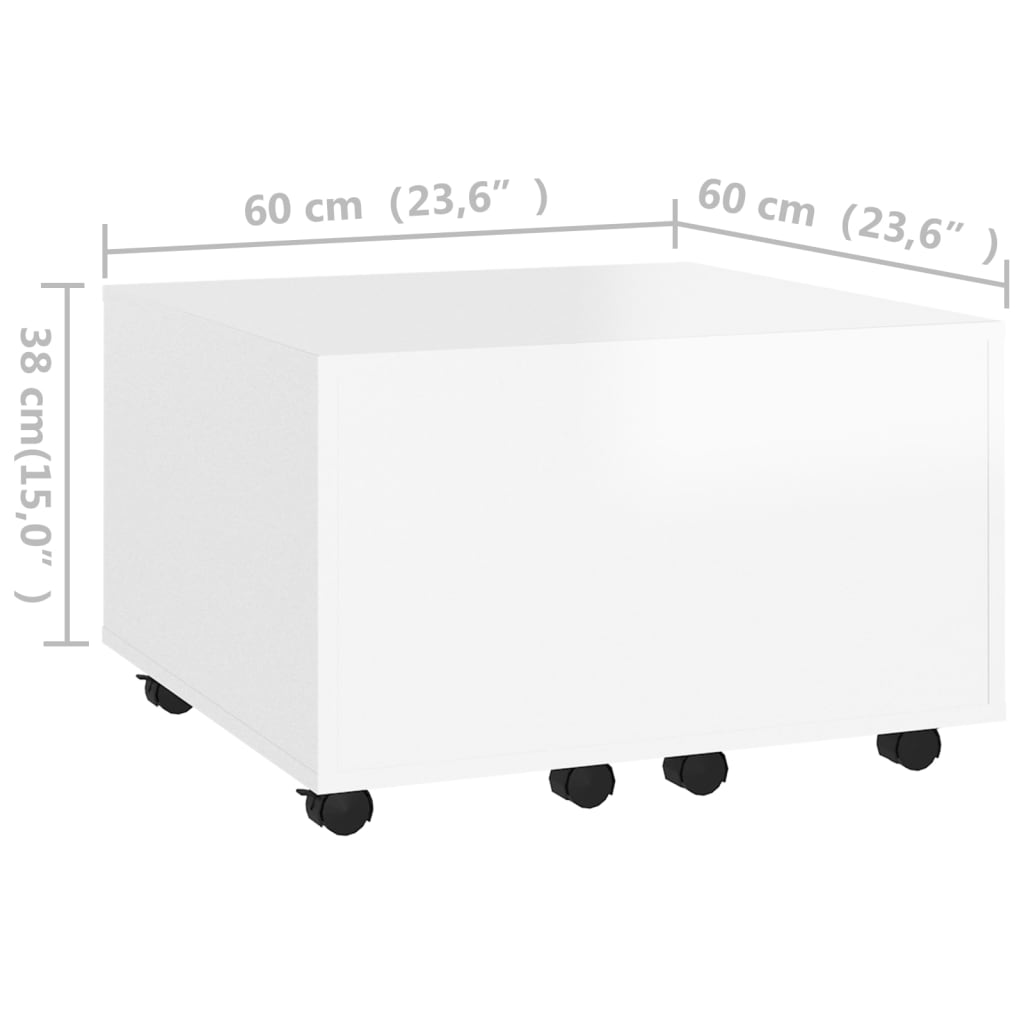 vidaXL Tavolino da Salotto Bianco 60x60x38 cm in Legno Multistrato