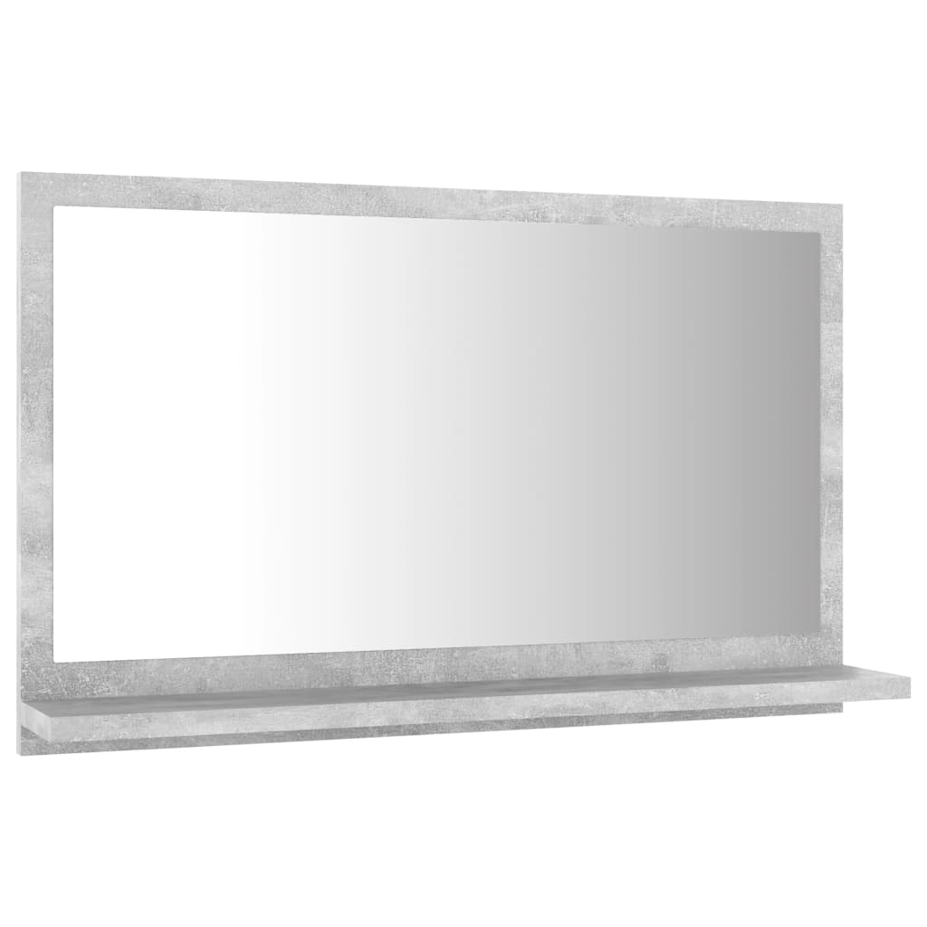 vidaXL Specchio da Bagno Grigio Cemento 60x10,5x37cm Legno Multistrato