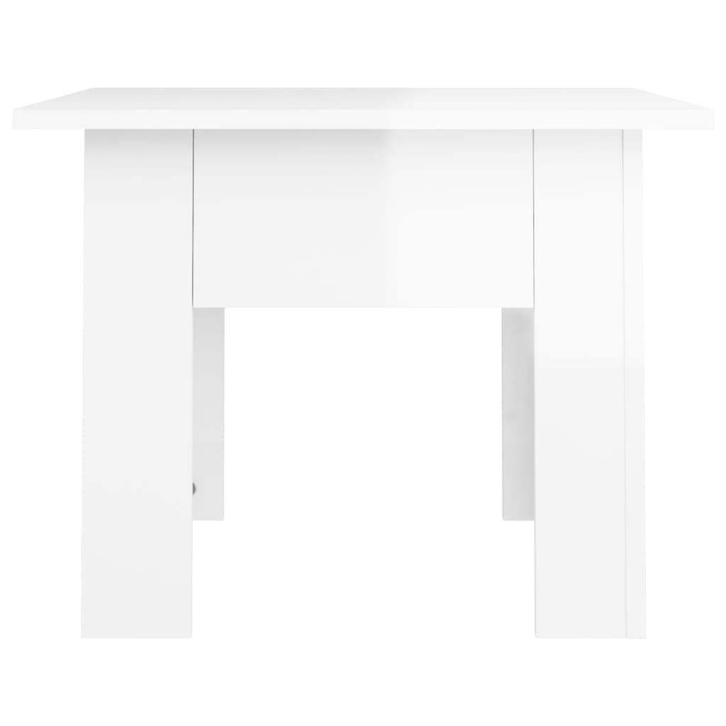vidaXL Tavolino da Salotto Bianco Lucido 55x55x42 cm Legno Multistrato