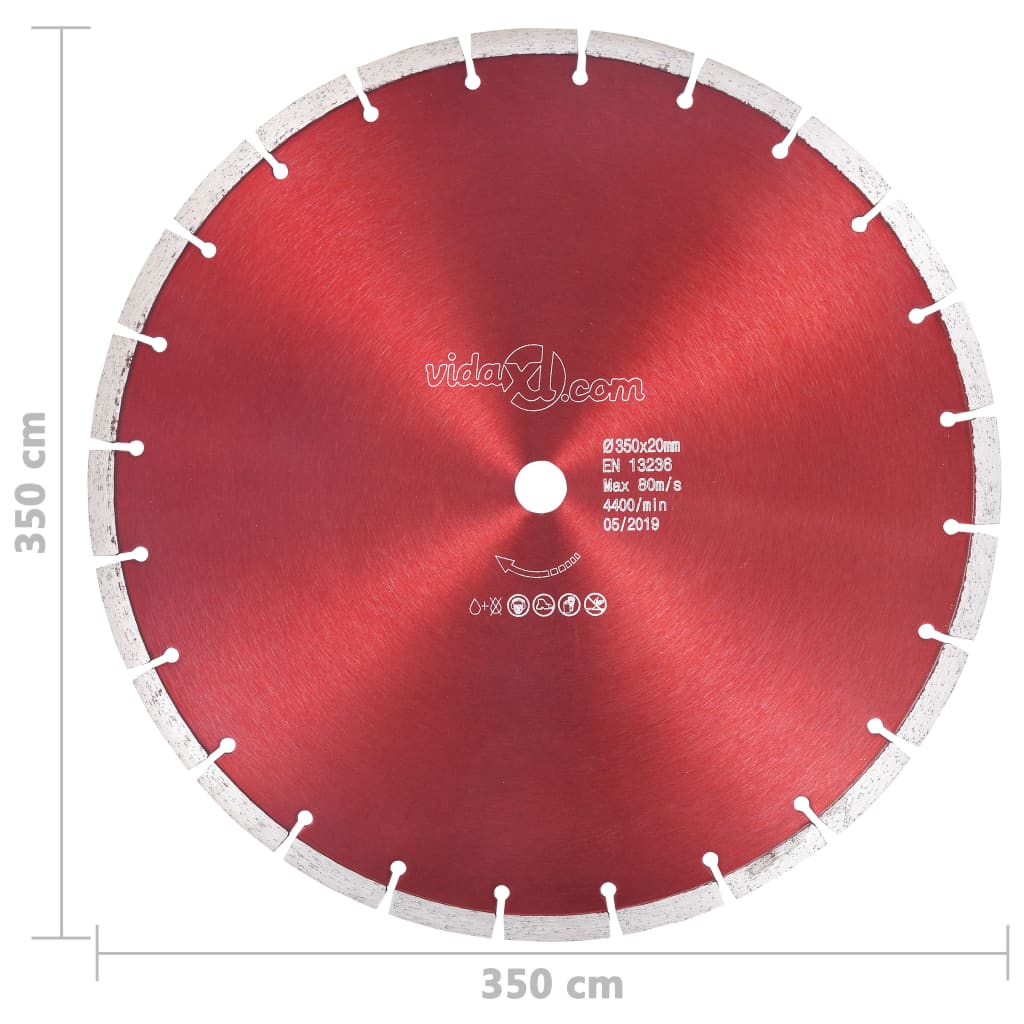vidaXL Disco da Taglio Diamantato in Acciaio 350 mm