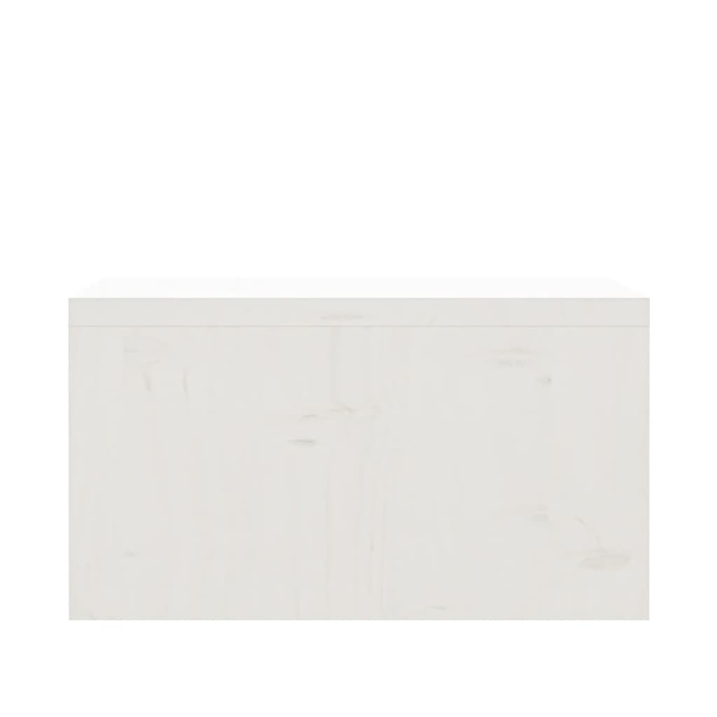vidaXL Supporto per Monitor Bianco 50x27x15 cm Legno Massello di Pino