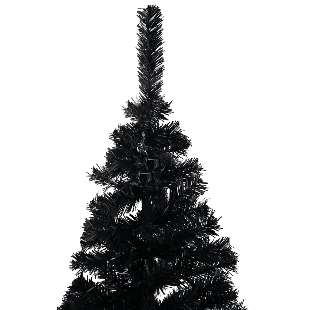 vidaXL Albero di Natale Preilluminato con Supporto Nero 120 cm in PVC