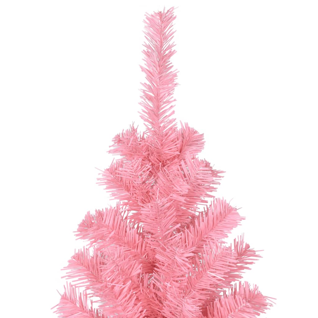 vidaXL Albero di Natale Artificiale Sottile con Base Rosa 180 cm PVC