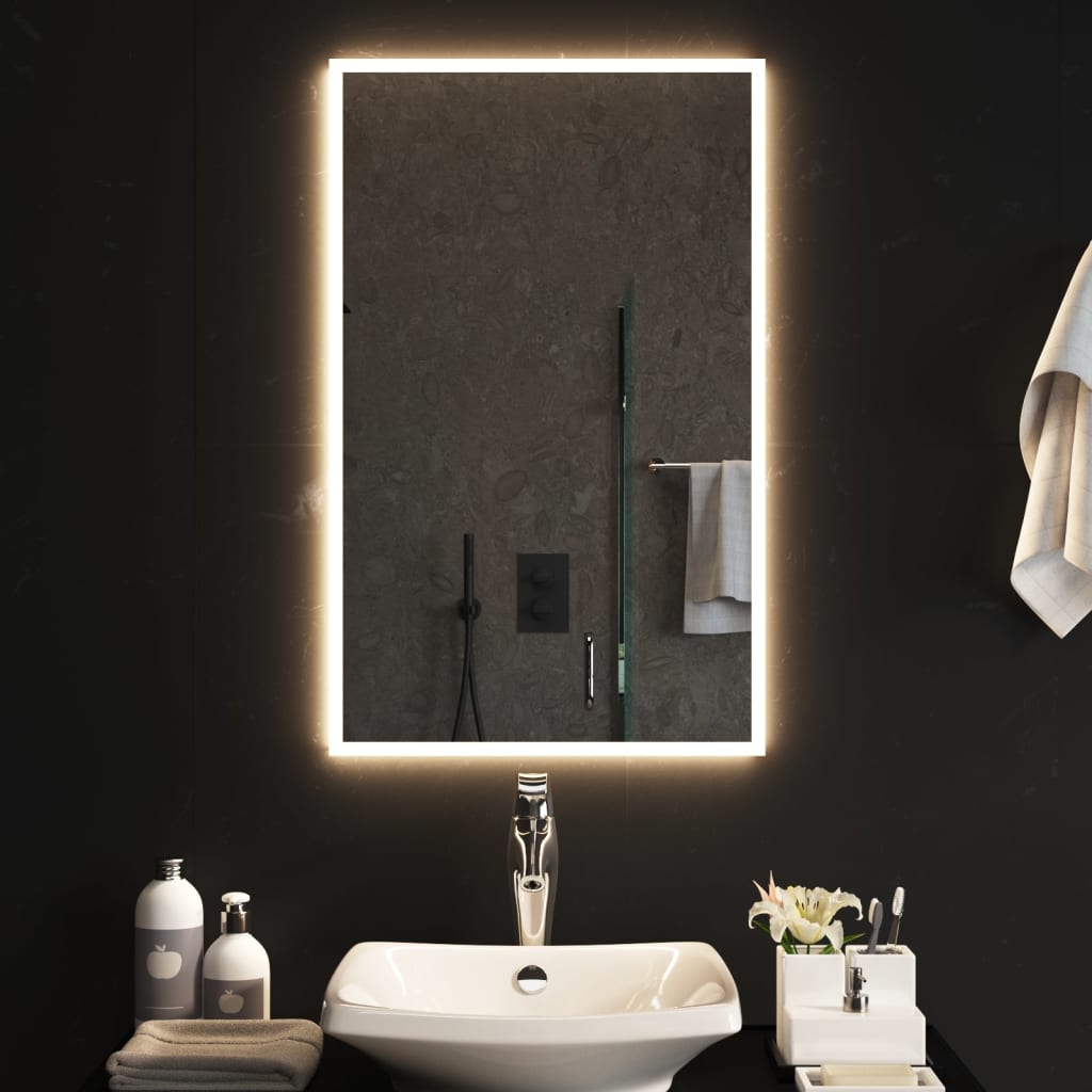 vidaXL Specchio da Bagno con Luci LED 50x80 cm