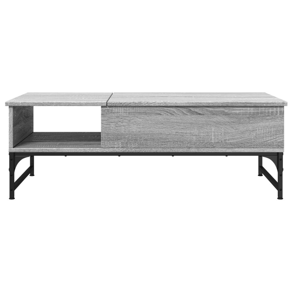 vidaXL Tavolino Salotto Grigio Sonoma 100x50x35cm Multistrato Metallo
