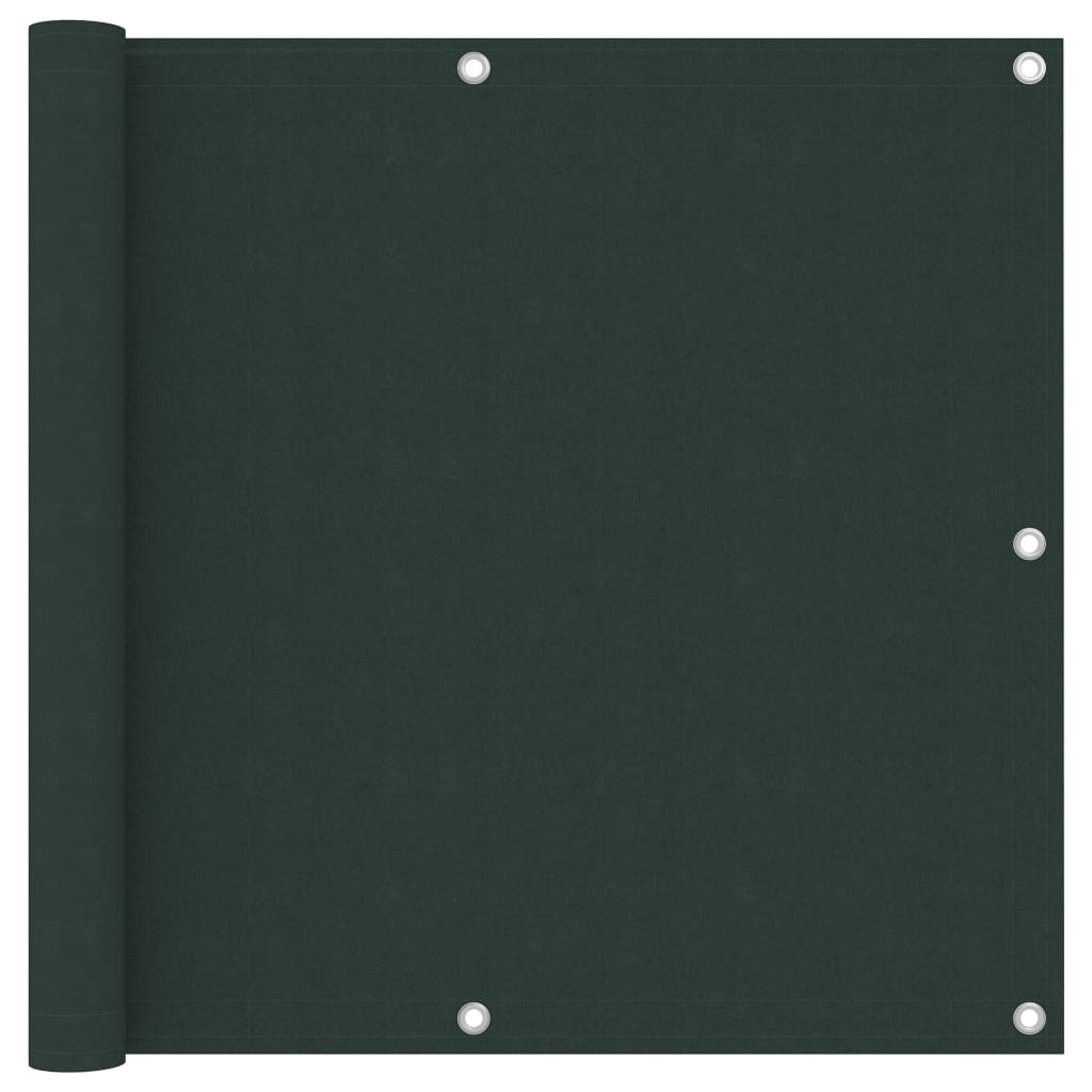 vidaXL Paravento da Balcone Verde Scuro 90x500 cm Tessuto Oxford