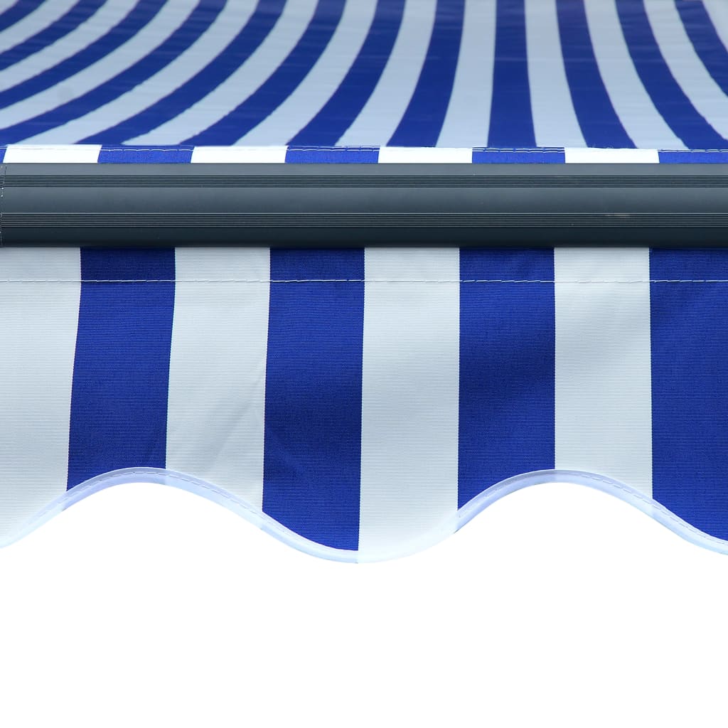 vidaXL Tenda con Sensore Vento e LED 300x250 cm Blu e Bianco