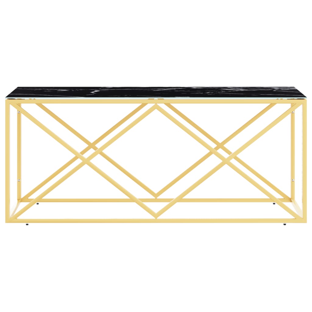 vidaXL Tavolino da Salotto 110x45x45 cm in Acciaio Inox e Vetro