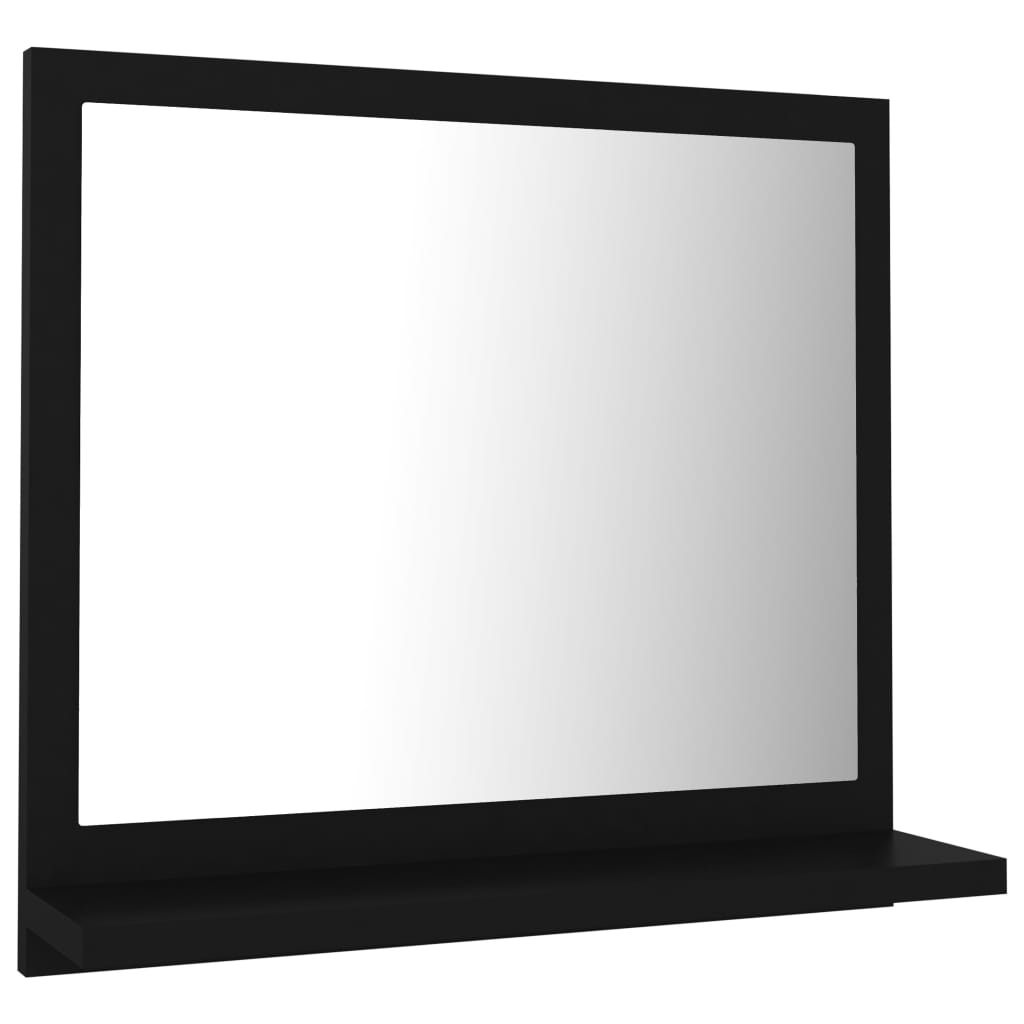 vidaXL Specchio da Bagno Nero 40x10,5x37 cm in Legno Multistrato