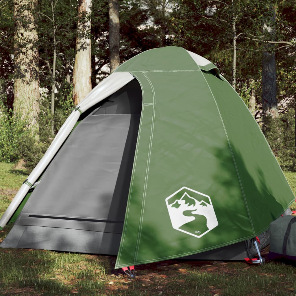 vidaXL Tenda da Campeggio a Cupola per 2 Persone Verde Impermeabile
