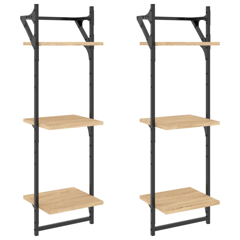 VidaXL Mobili TV A Parete 2 Pezzi – Rovere Sonoma 80x30x41 Cm, In Legno Multistrato, Ampio Spazio, Design Moderno