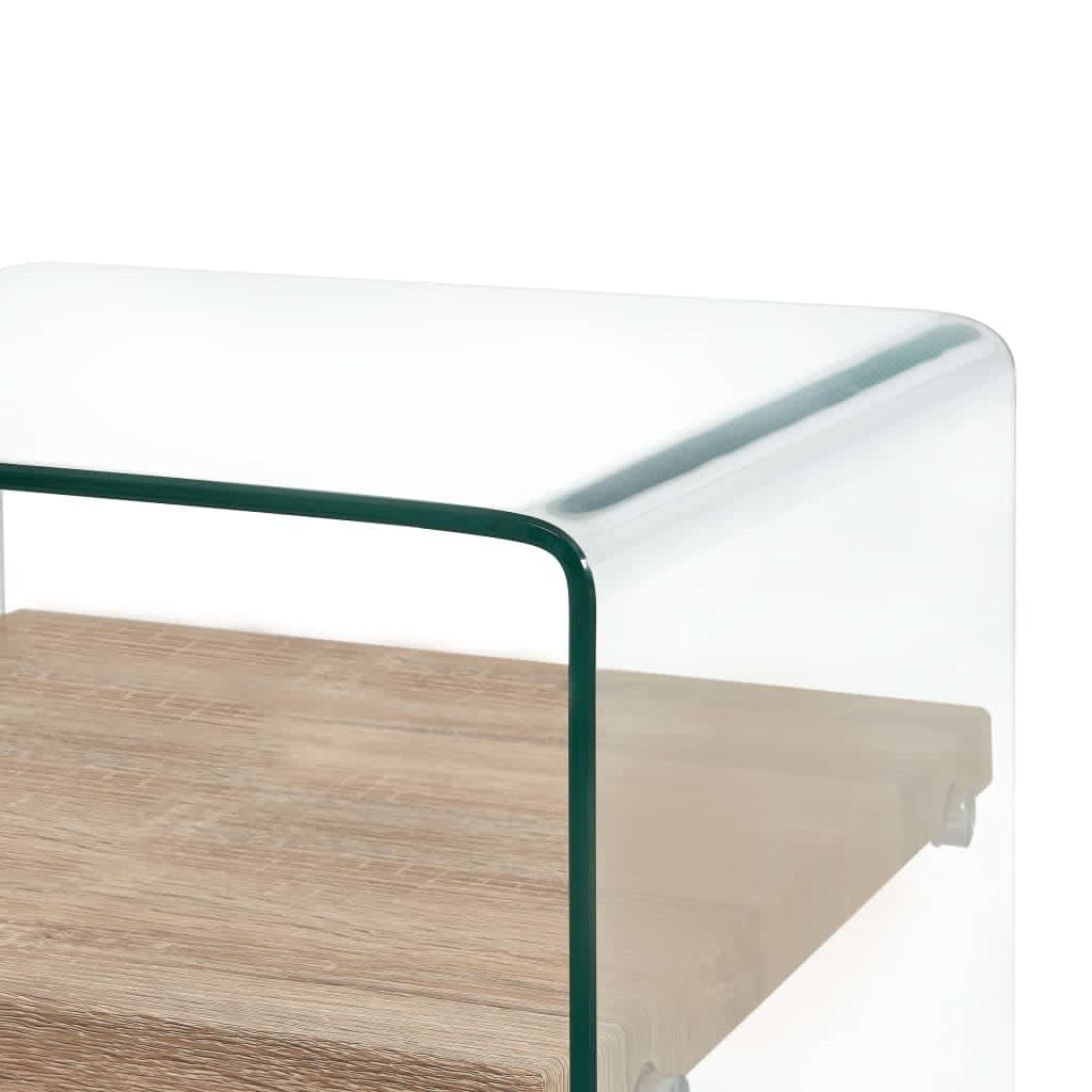vidaXL Tavolino da Caffè Trasparente 50x50x45 cm in Vetro Temperato