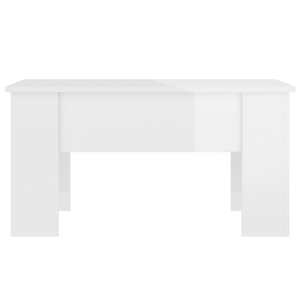 vidaXL Tavolino da Salotto Bianco Lucido 79x49x41 cm Legno Compensato