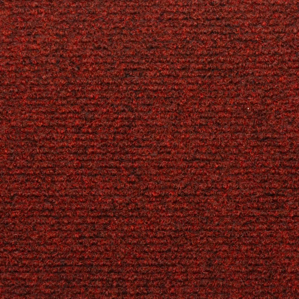 vidaXL Tappetini per Scale Tessuto Agugliato 15 pz 65x21x4 cm Rossi