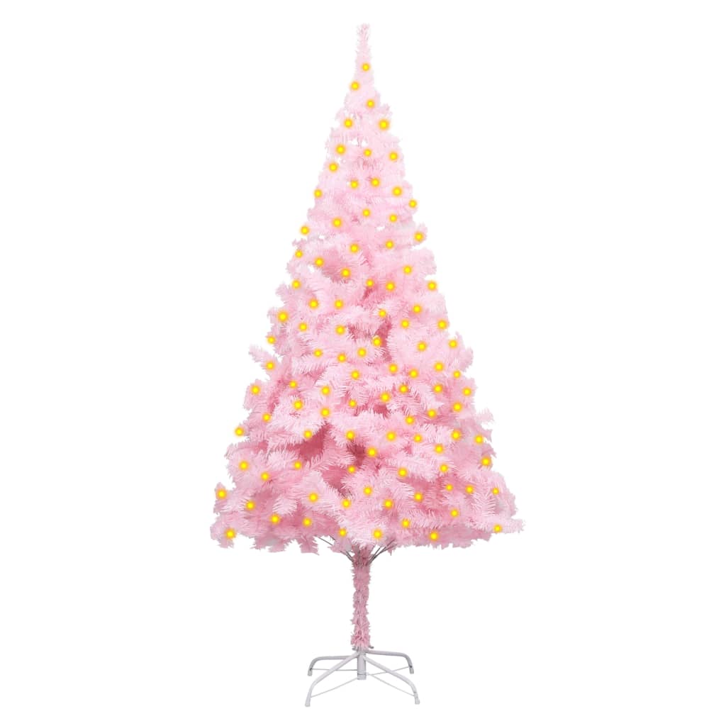 vidaXL Albero di Natale Preilluminato con Supporto Rosa 180 cm PVC