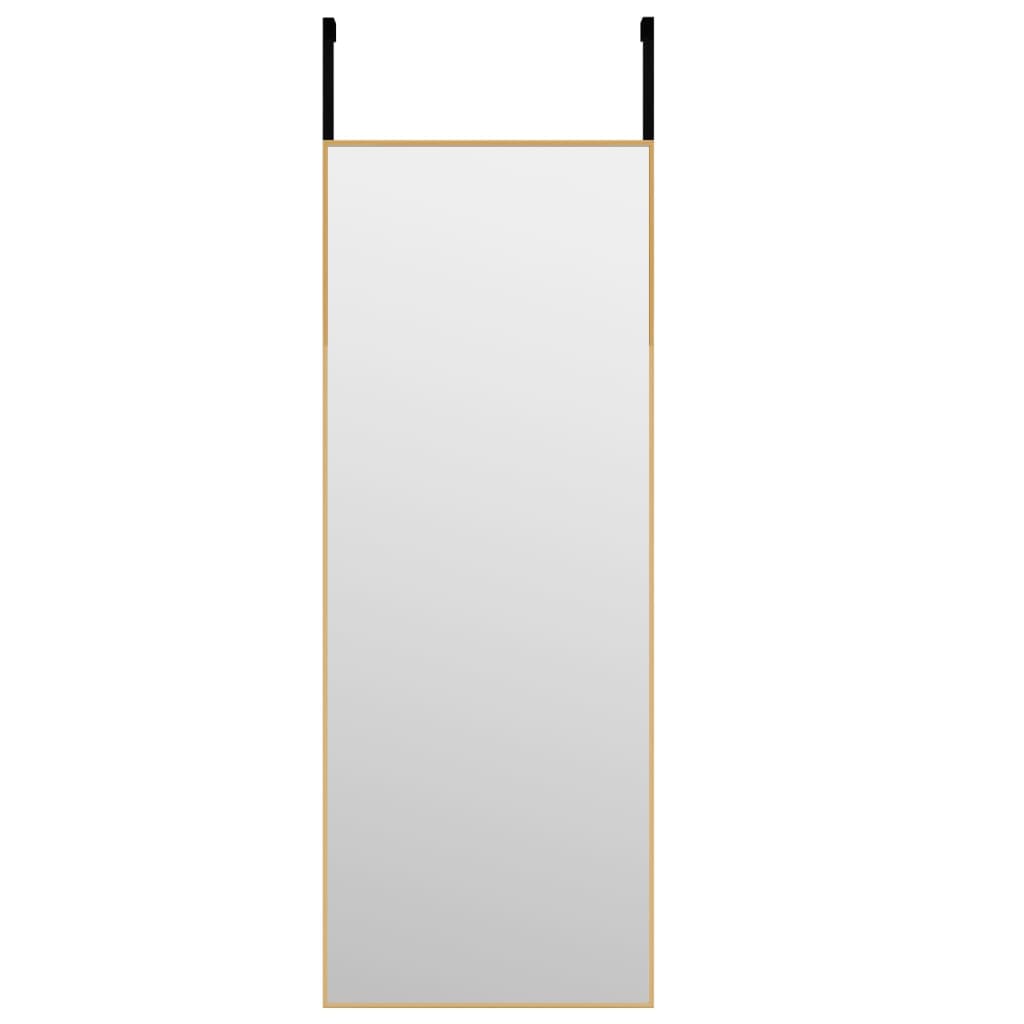 vidaXL Specchio da Porta Oro 30x80 cm in Vetro e Alluminio