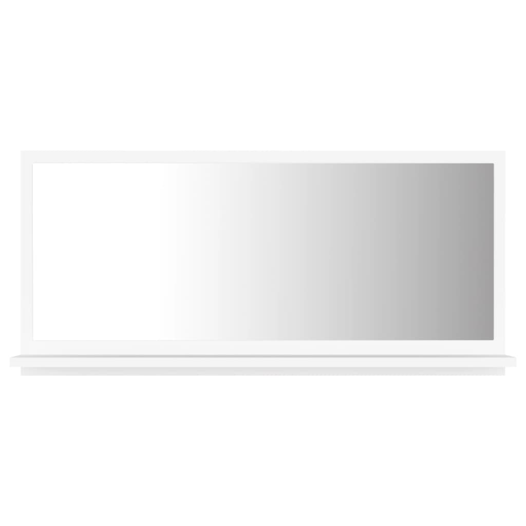 vidaXL Specchio da Bagno Bianco 80x10,5x37 cm in Legno Multistrato