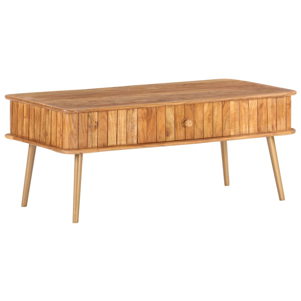 vidaXL Tavolino da Salotto 100x50x40 cm in Legno Massello di Acacia