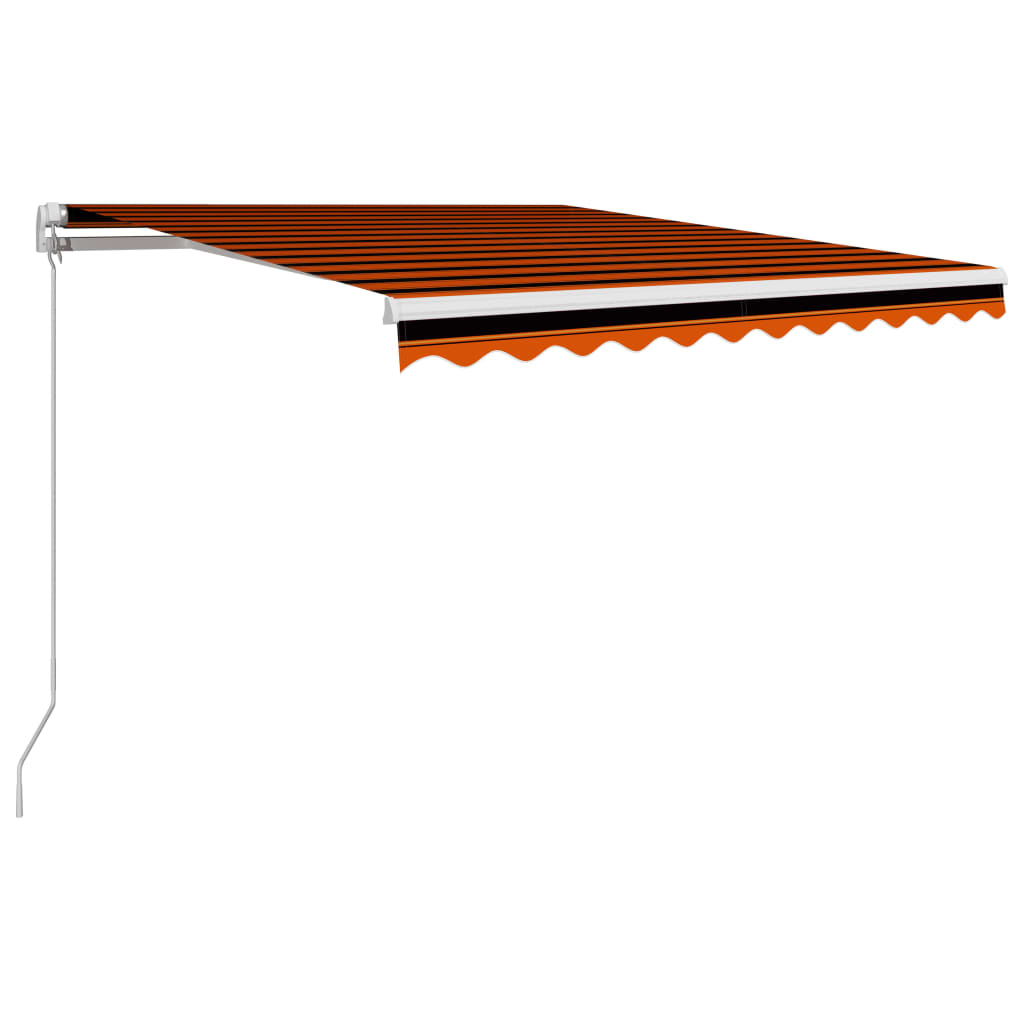 vidaXL Tenda da Sole Retrattile Manuale 350x250 cm Arancione e Marrone