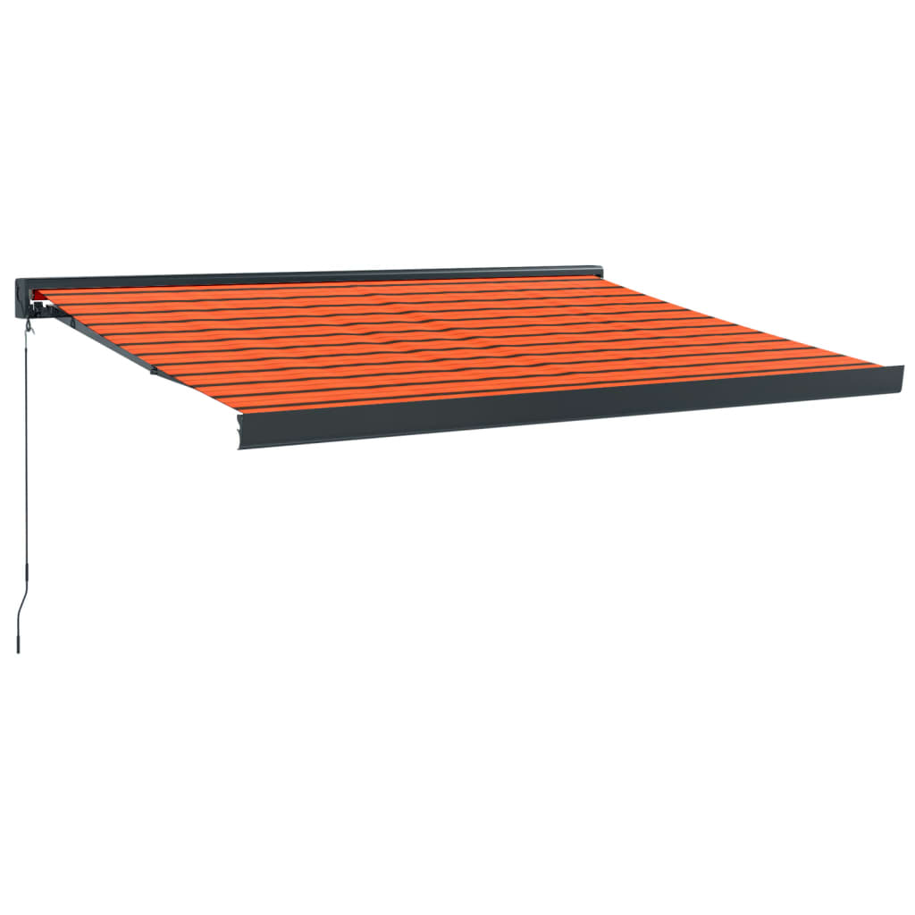vidaXL Tenda Retrattile Arancione Marrone 3,5x2,5m Tessuto e Alluminio