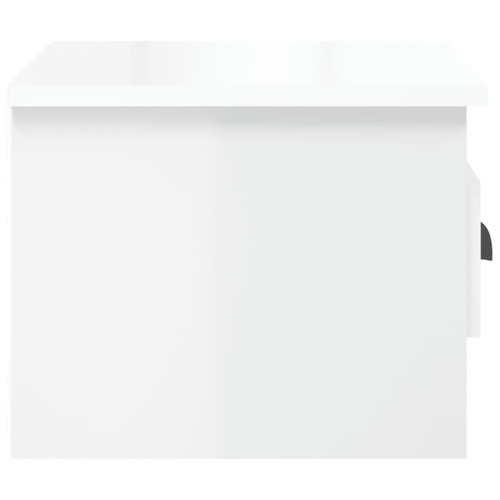 vidaXL Comodino a Parete Bianco Lucido 41,5x36x28 cm