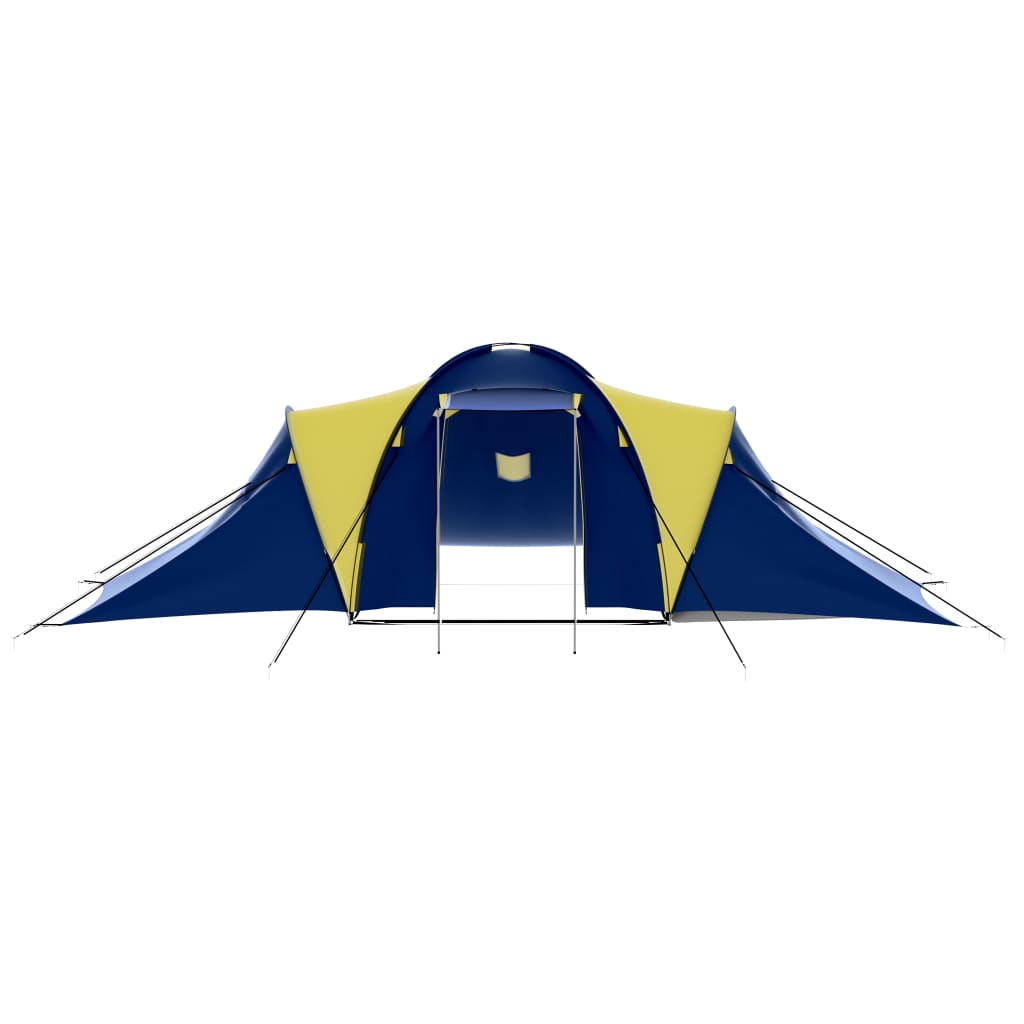 vidaXL Tenda da Campeggio in Poliestere per 9 Persone Blu e Giallo