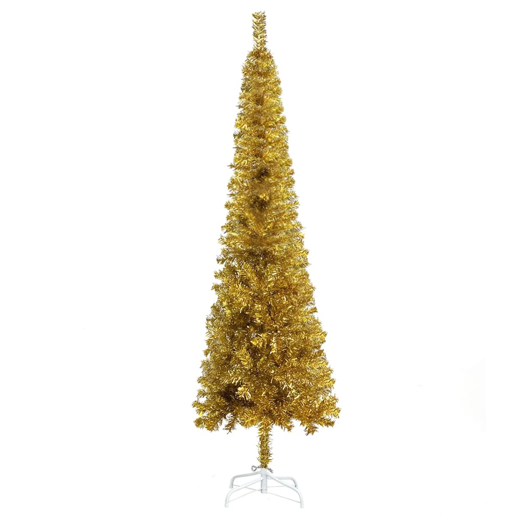 vidaXL Albero di Natale Sottile Oro 150 cm