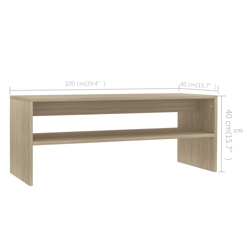 vidaXL Tavolino da Salotto Rovere Sonoma 100x40x40cm Legno Multistrato