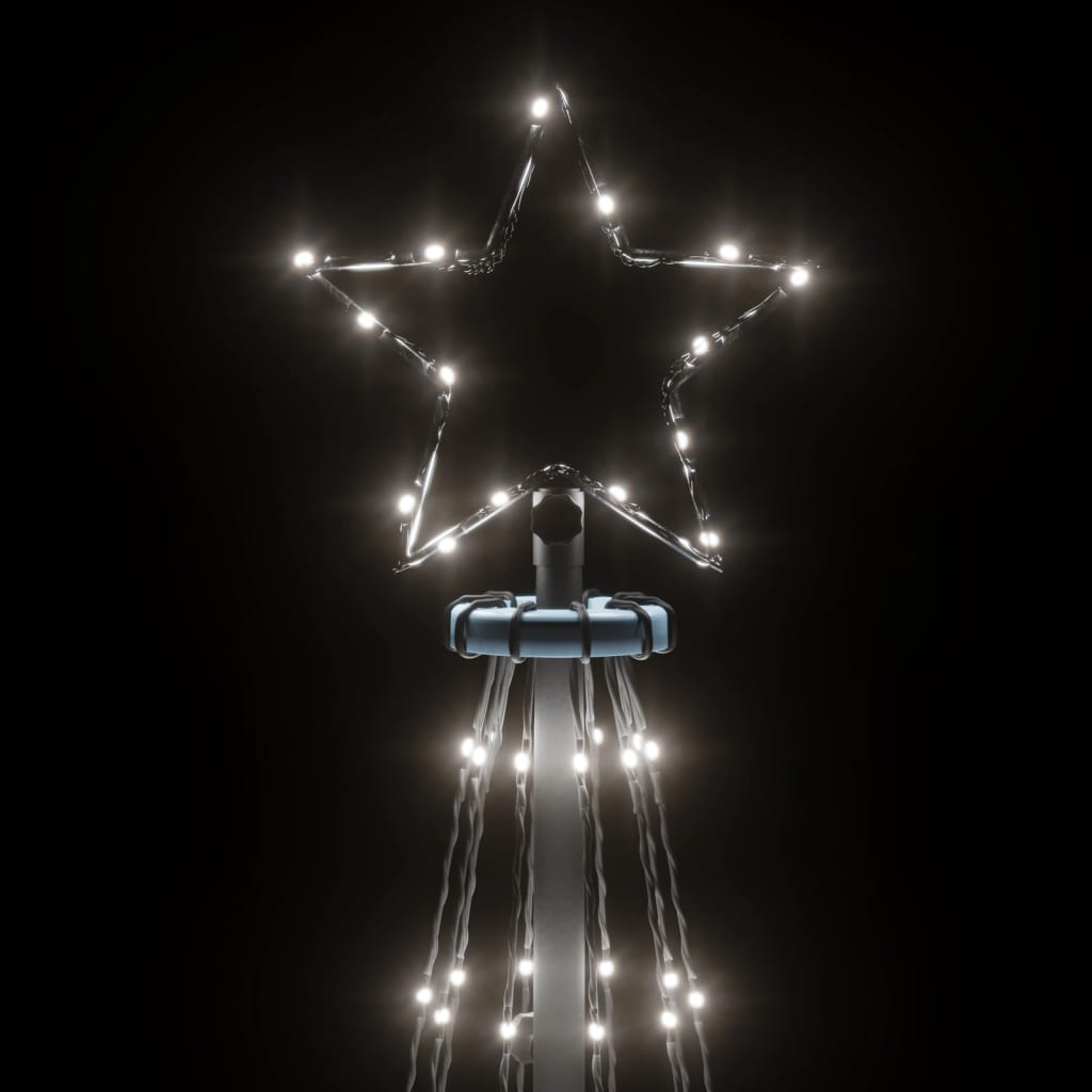 vidaXL Albero di Natale con Puntale Bianco Freddo 732 LED 500 cm