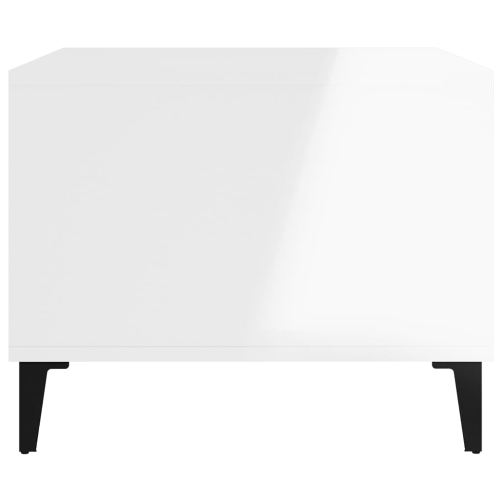 vidaXL Tavolino da Salotto Bianco Lucido 60x50x40 cm Legno Multistrato