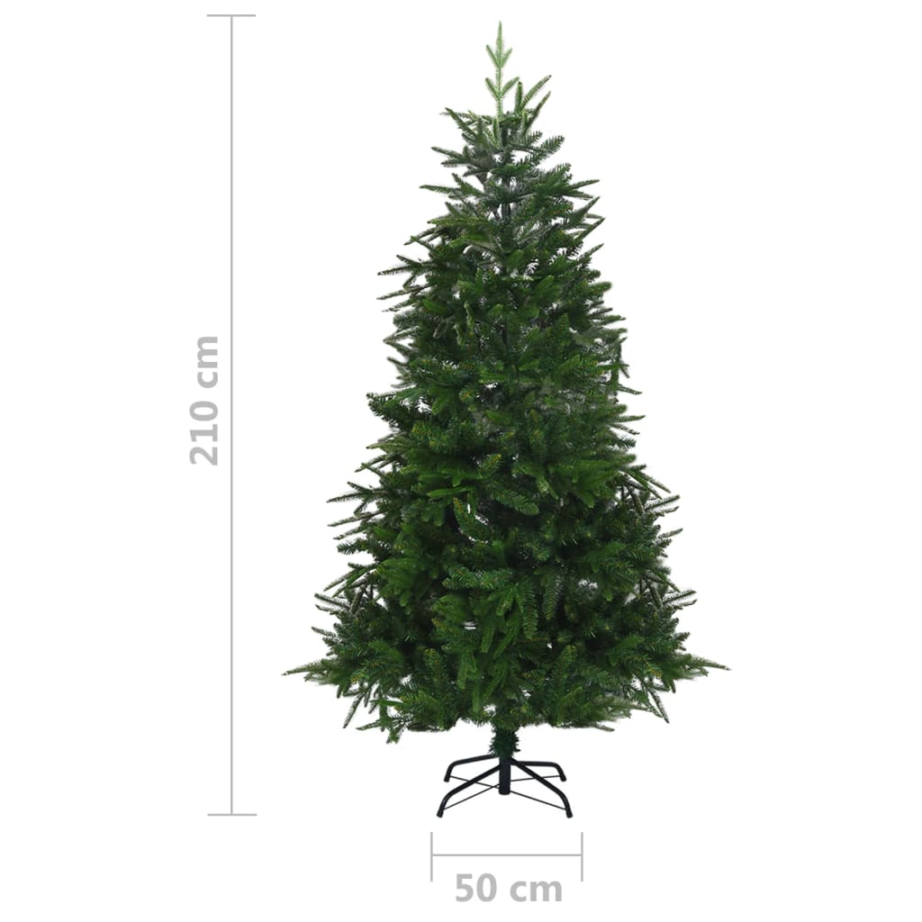 vidaXL Albero Natale Artificiale LED e Palline Verde 210cm PVC e PE
