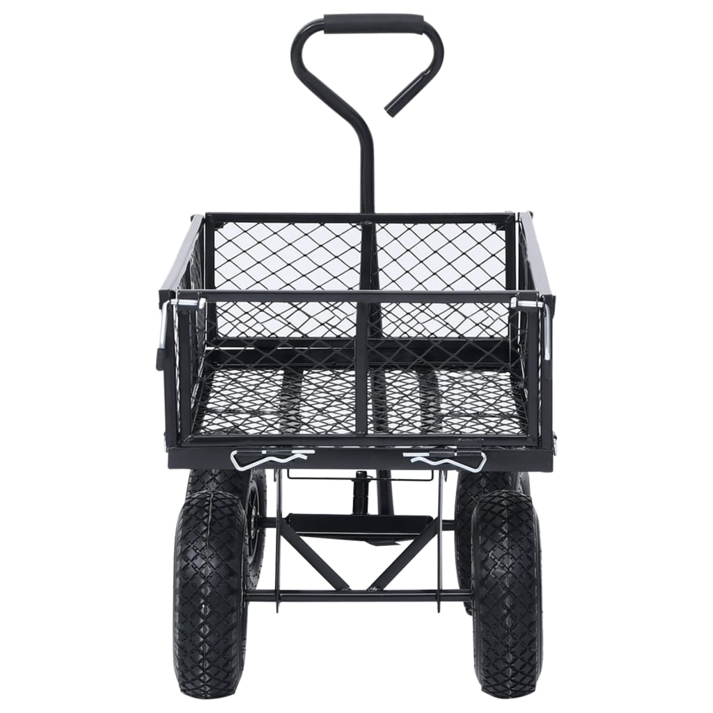 Carrello Da Giardino Portatutto In Metallo | Vibemo Carrello Multiuso Nero Per Trasporto Piante, Attrezzi E Fai Da Te